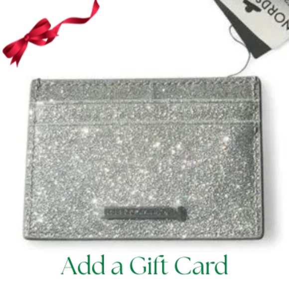 Rebecca Minkoff Silver Glitter Key & Card Holder - Picture 1 of 3